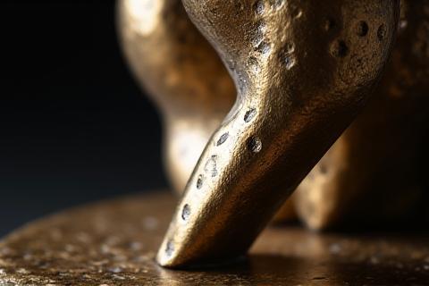 Dettaglio di scultura metallica artigianale